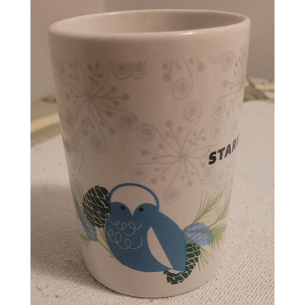 Starbucks 2011 Christmas Blue Bird 10oz coffee‎ Mug Holiday Cup
